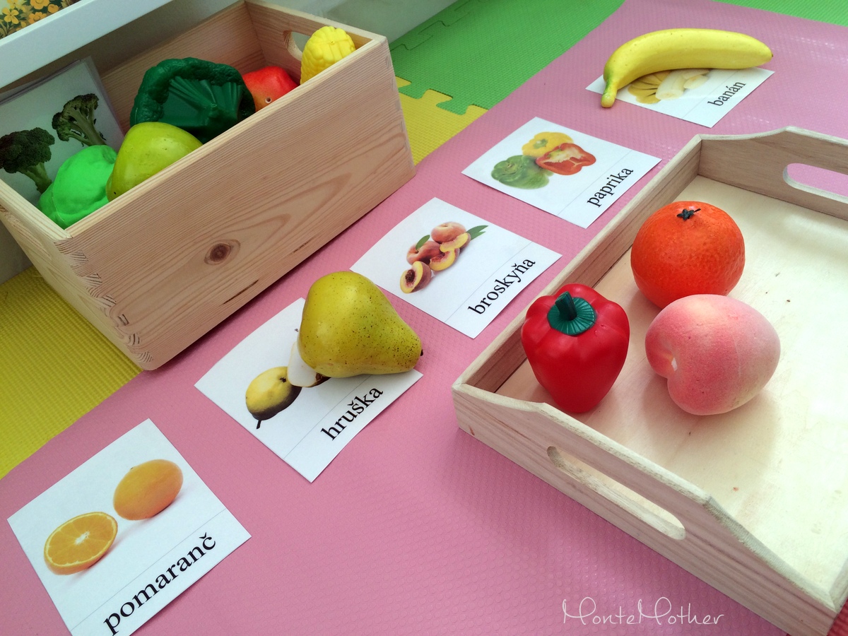Montessori priradovanie ovocia a zeleniny